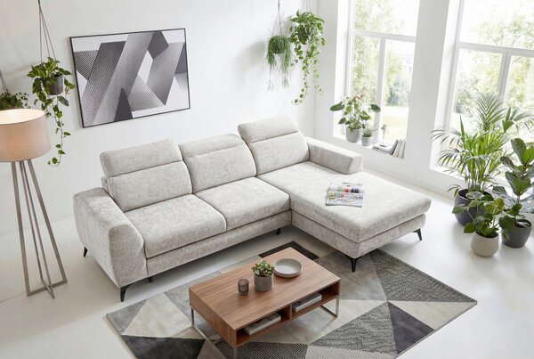 ROHOVÁ SEDAČKA, textil, slonovinová Livetastic - Sedací soupravy, Online Only