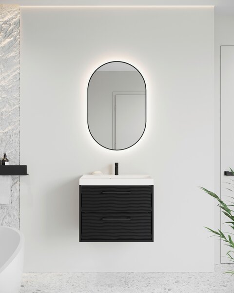 SKŘÍŇKA POD UMYVADLO, černá, černá, 60/50/35 cm P & B - Koupelnové série, Online Only
