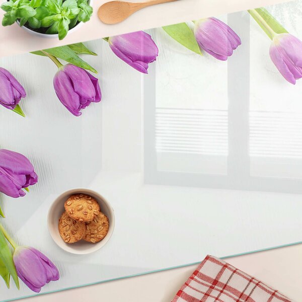 Skleněné krájecí prkénko Tulipány na bílém pozadí ddk-nr-wm-00006464