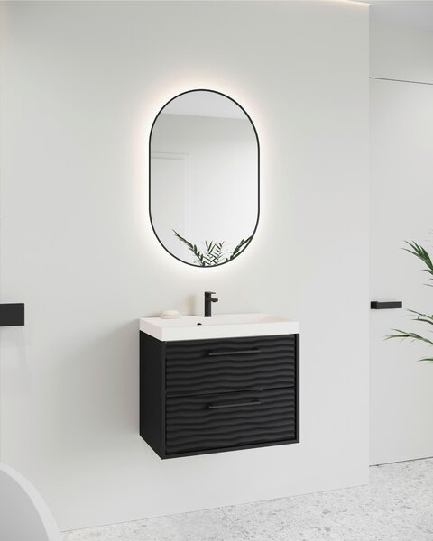 SKŘÍŇKA POD UMYVADLO, černá, černá, 60/50/35 cm P & B - Koupelnové série, Online Only