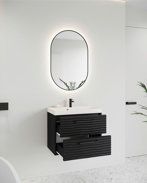 SKŘÍŇKA POD UMYVADLO, černá, černá, 60/50/35 cm P & B - Koupelnové série, Online Only