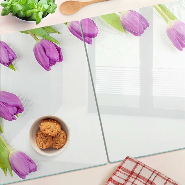 Skleněné krájecí prkénko Tulipány na bílém pozadí ddk-nr-wm-00006464