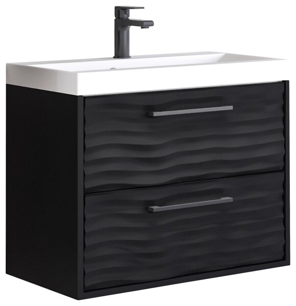 SKŘÍŇKA POD UMYVADLO, černá, černá, 60/50/35 cm P & B - Koupelnové série, Online Only
