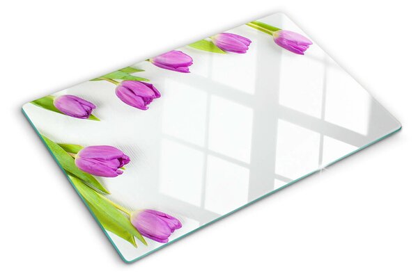 Skleněné krájecí prkénko Tulipány na bílém pozadí ddk-nr-wm-00006464