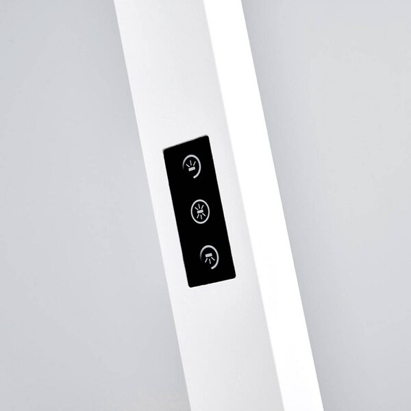 Arcchio LED kancelářská stojací lampa Jolinda, bílá, kov, senzor, stmívatelný, Bílá / opál, Pracovna / kancelář, Hliník, Moderní, Podhledové stropní svítidlo