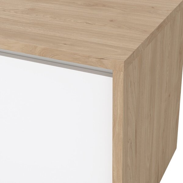 Bílý/v přírodní barvě TV stolek v dekoru dubu 179x52x48 cm Next – Tvilum