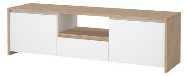 Bílý/v přírodní barvě TV stolek v dekoru dubu 179x52x48 cm Next – Tvilum