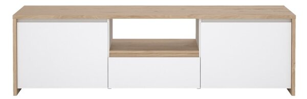 Bílý/v přírodní barvě TV stolek v dekoru dubu 179x52x48 cm Next – Tvilum