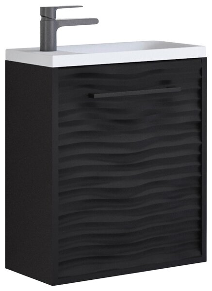 SKŘÍŇKA POD UMYVADLO, černá, 40/50/22 cm P & B - Koupelnové série, Online Only