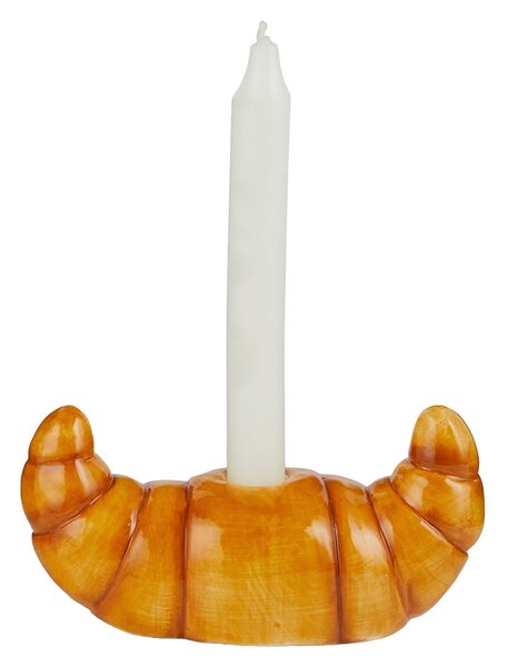 CROISSANT Svícen na dlouhou svíčku - hnědá