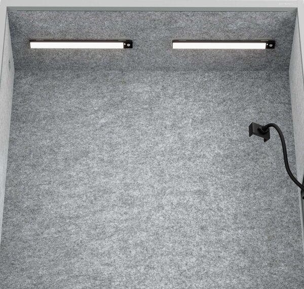 Skříň se sedákem a zónou ticha SALLY MentalBox, šedá konstrukce, šedý sedák, 1850 x 1150 x 400 mm