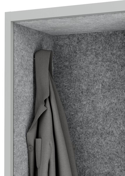 Skříň se sedákem a zónou ticha SALLY MentalBox, šedá konstrukce, šedý sedák, 1850 x 600 x 400 mm