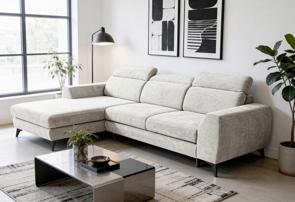 ROHOVÁ SEDAČKA, textil, slonovinová Livetastic - Sedací soupravy, Online Only