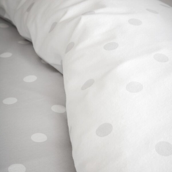 Bílé/šedé flanelové povlečení na dvoulůžko 200x200 cm Polka Dot – Catherine Lansfield
