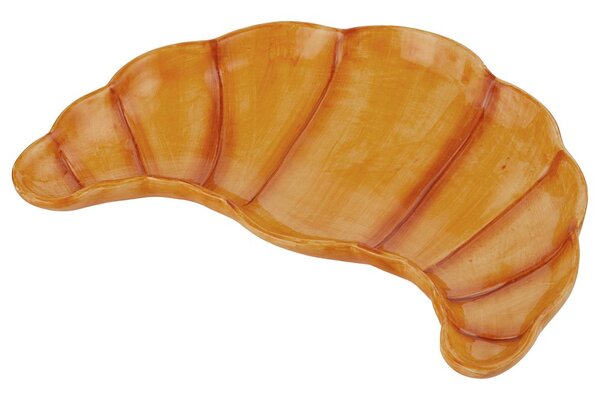 CROISSANT Dekorační talíř 23 x 16 cm - hnědá