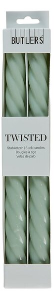 TWISTED Sada lesklých svíček 2 ks 25,5 cm - mátová