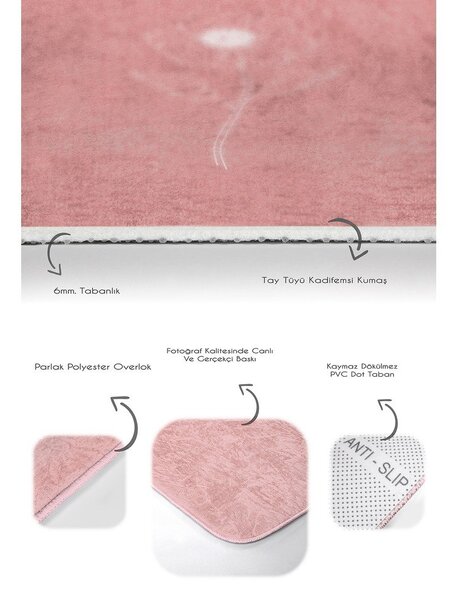 Růžové sametové koupelnové předložky v sadě 2 ks 60x100 cm – Mila Home