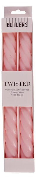 TWISTED Sada lesklých svíček 2 ks 25,5 cm - sv. růžová