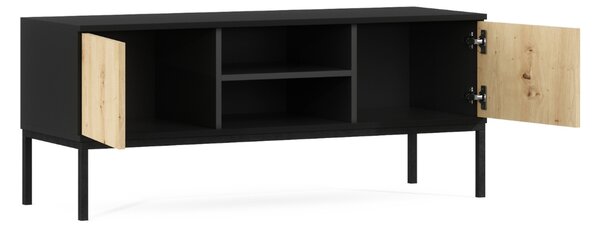 TV stolek LANZZI 120x40 cm, černá/dub artisan