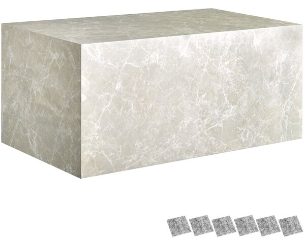 Tectake Konferenční stolek Lasley, nosnost 45 kg - Vzhled travertinu, 90 x 50 x 40 cm