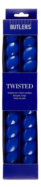 TWISTED Sada lesklých svíček 2 ks 25,5 cm - modrá