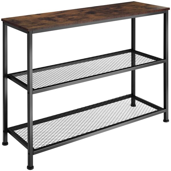 Tectake Konzolový stolek Bristol 100x30x81cm - Industriální dřevo tmavé, rustikální