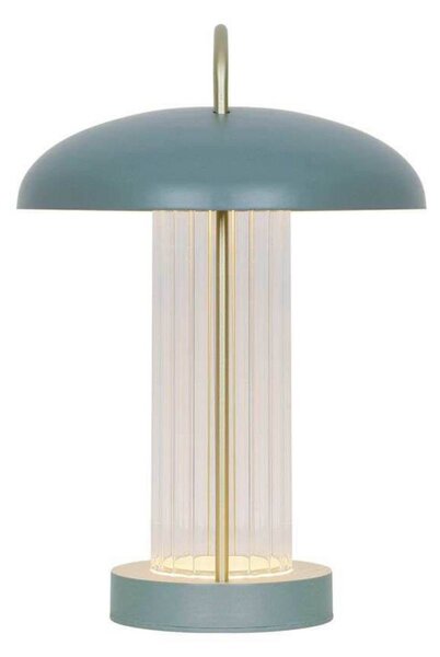 Nordlux LED stolní lampa Mirano na baterie, výška 29 cm, prachově zelená, kov, stmívatelný, Zelená, Obývací pokoj / jídelna, kov, Skandinávský, Lucerna