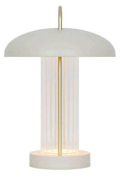 Nordlux LED stolní lampa Mirano na baterie, béžová, výška 29 cm, kov, stmívatelný, Krémová / jantar, Obývací pokoj / jídelna, kov, Skandinávský, Lucerna