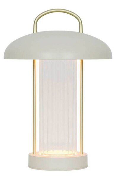 Nordlux LED stolní lampa Mirano na baterie, béžová, výška 29 cm, kov, stmívatelný, Krémová / jantar, Obývací pokoj / jídelna, kov, Skandinávský, Lucerna