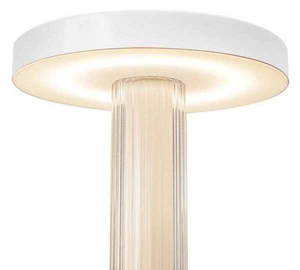 DFTP by Nordlux LED stolní lampa na baterie Trezzi, bílá, výška 22 cm, kov/sklo, stmívatelný, Bílá / opál, Obývací pokoj / jídelna, kov, Skandinávský