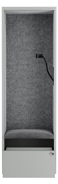 Skříň se sedákem a zónou ticha SALLY MentalBox, šedá konstrukce, šedý sedák, 1850 x 600 x 400 mm