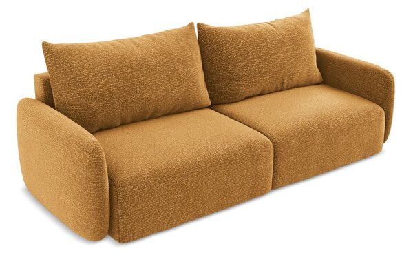 Oranžová rozkládací/s úložným prostorem pohovka 238 cm Kalena – Makamii