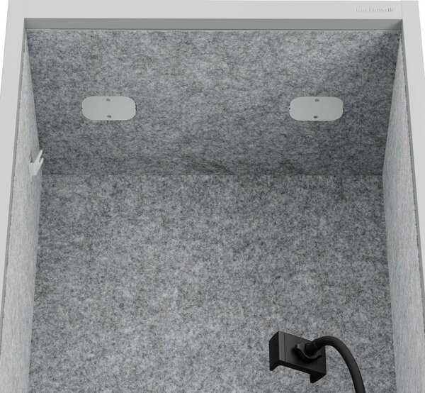 Skříň se sedákem a zónou ticha SALLY MentalBox, šedá konstrukce, šedý sedák, 1850 x 600 x 400 mm