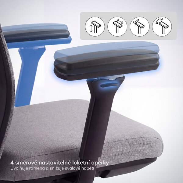 Ergonomická kancelářská židle šedá VECTOR