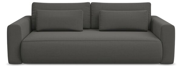 Tmavě šedá sametová rozkládací/s úložným prostorem pohovka 238 cm Kapua – Makamii