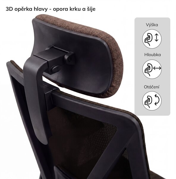 Ergonomická kancelářská židle hnědá VECTOR