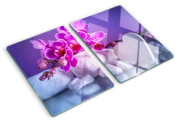 Skleněné krájecí prkénko Orchideje na kamenech ddk-nr-wm-00006496