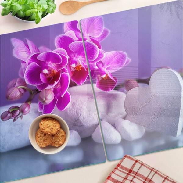 Skleněné krájecí prkénko Orchideje na kamenech ddk-nr-wm-00006496