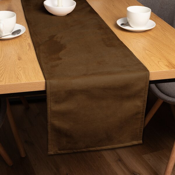 Biante Běhoun na stůl/imitace broušené kůže Alcantara ALC-017 Hnědý rezavý 20x120 cm