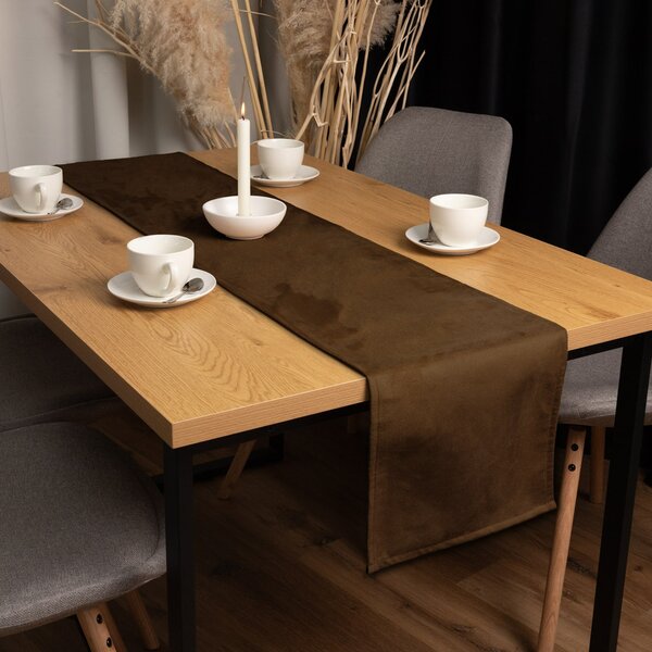 Biante Běhoun na stůl/imitace broušené kůže Alcantara ALC-017 Hnědý rezavý 20x120 cm
