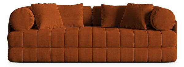 Sametová rozkládací pohovka v terakotové barvě 206 cm Kemi – Cosmopolitan Design