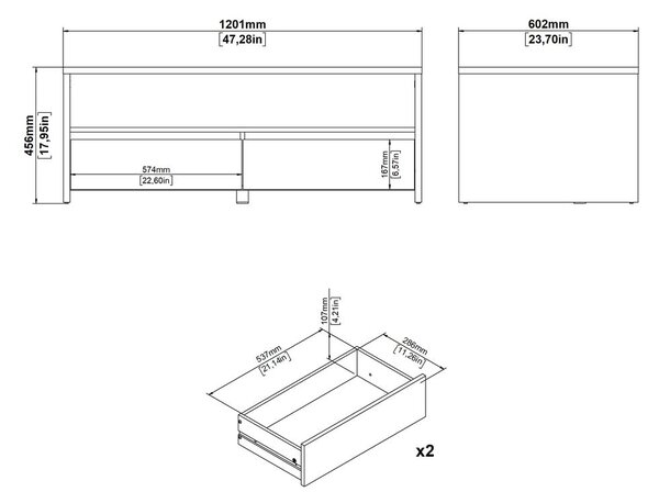 Bílý/v přírodní barvě konferenční stolek 60x120 cm Next – Tvilum