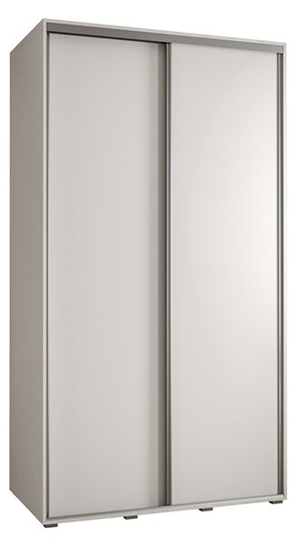 Šatní skříň s posuvnými dveřmi DAVOS 140cm | Bílá / stříbrné pojezdy