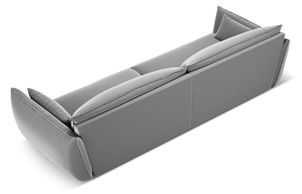 Světle šedá sametová pohovka 248 cm Vanda – Mazzini Sofas