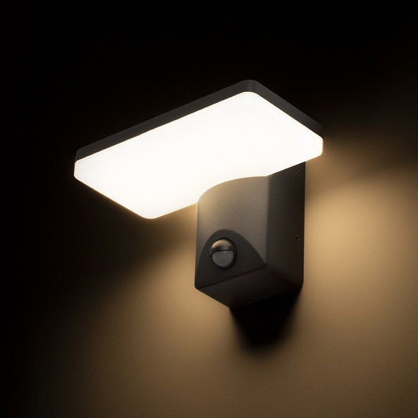 RINA PIR nástěnná antracitová 230V LED 12W IP65 3000K - RED - DESIGN RENDL