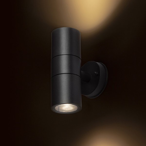RED R13634 SORANO II nástěnná černá plast 230V LED GU10 2x8W IP44 - RED - DESIGN RENDL