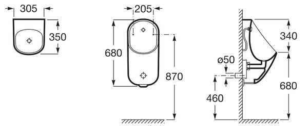 Roca Proton pisoár A3590J5000