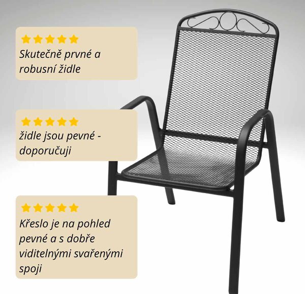 Vikio Zahradní kovové křeslo V120C černá