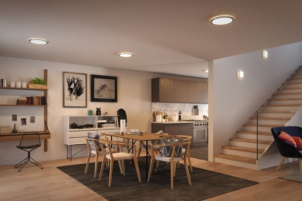 Paulmann 70994 Atria Shine, matně chromové stropní LED svítidlo s korónou, 16W LED 3000K, 29x29cm
