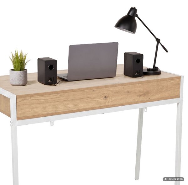 Kancelářský stůl ZENTIA dub artisan / bílé nohy